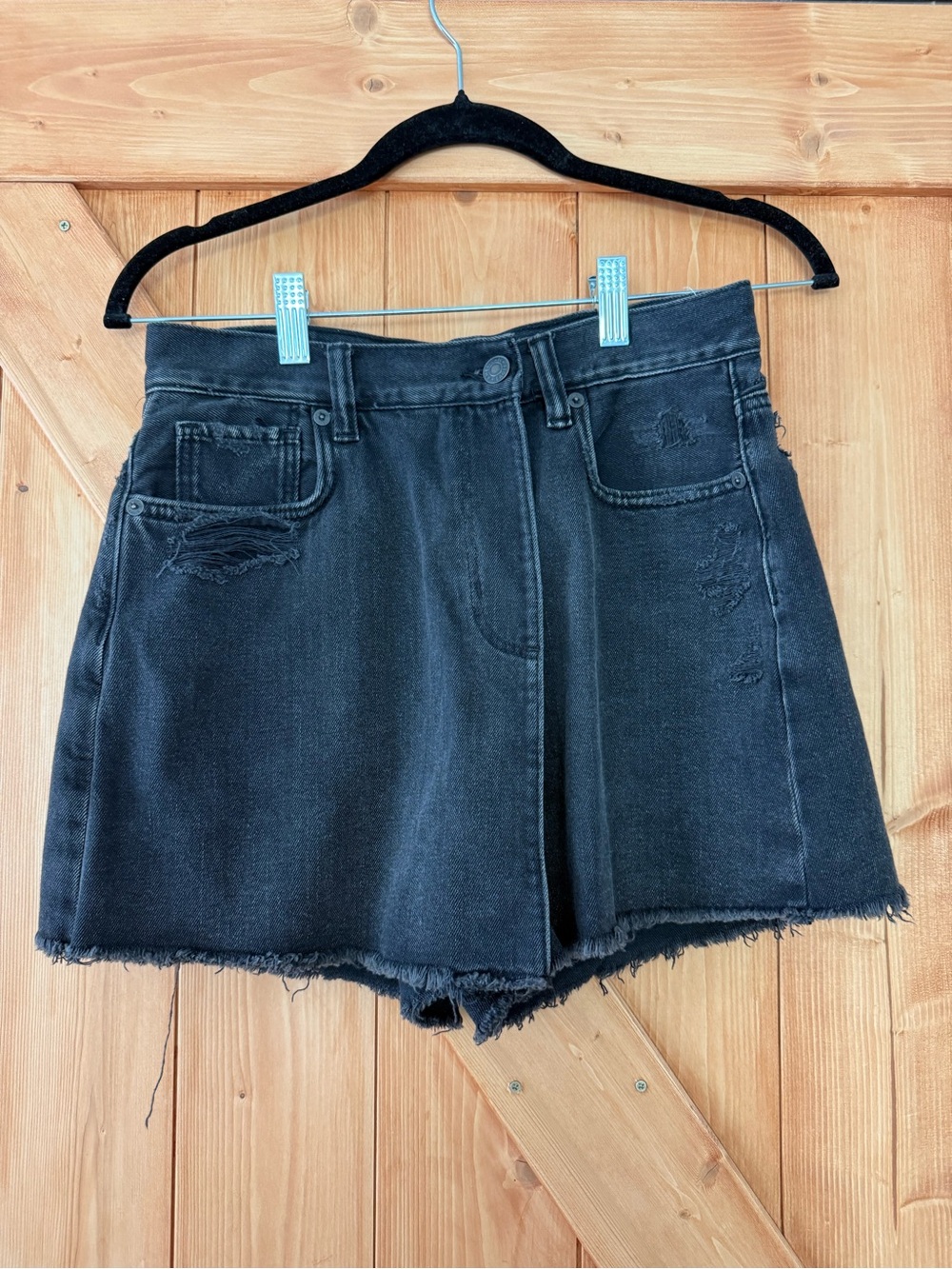 American Eagle Black Denim Skort